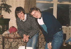 Picture of Mike Joint and Jane Armstrong cutting a birthday cake.